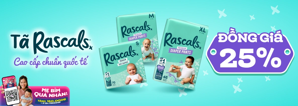 Banner trang NH tã Rascal + Friends